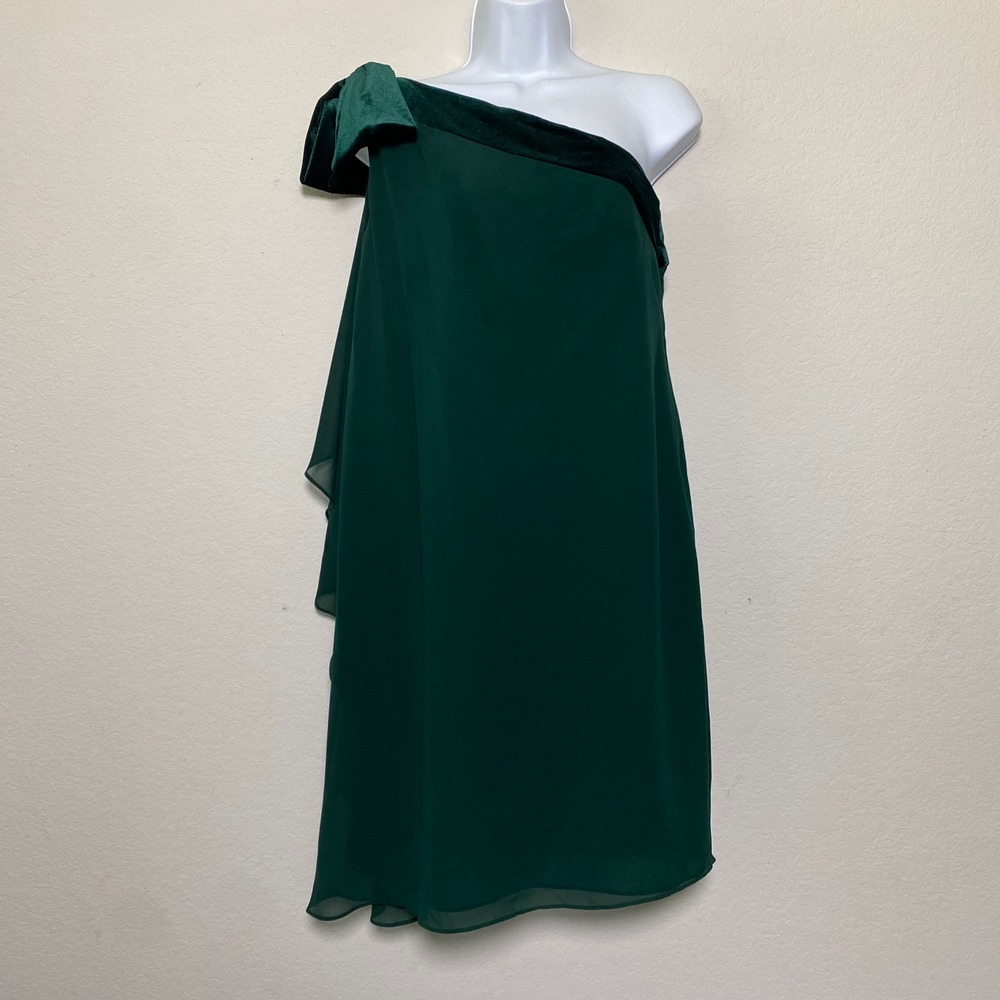 Lauren Ralph Lauren Emerald One-Shoulder Mini Dress